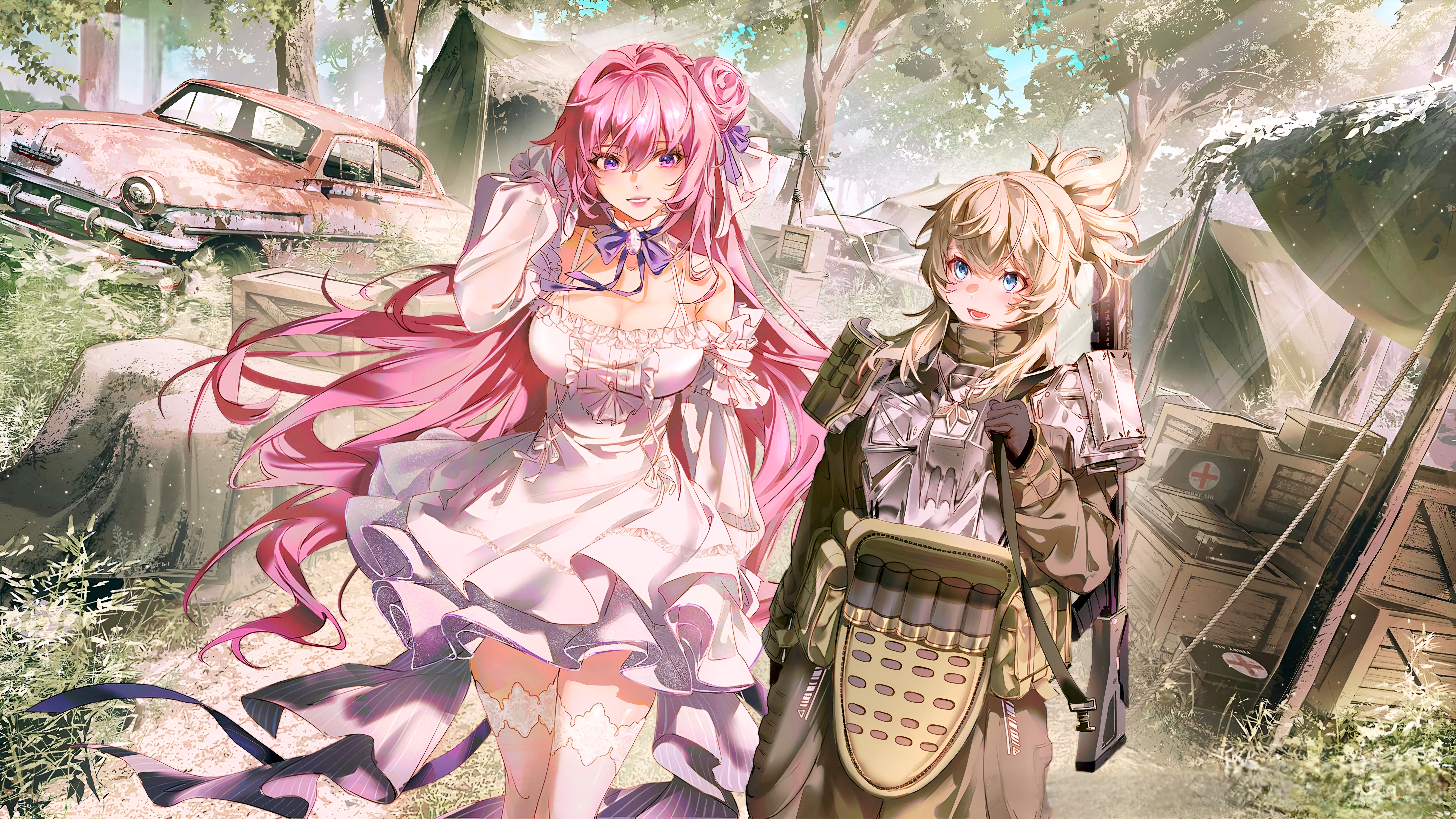 Dorothy and Pinne laughing in a refugee camp. They will become best friends. (from: https://www.flickr.com/)
