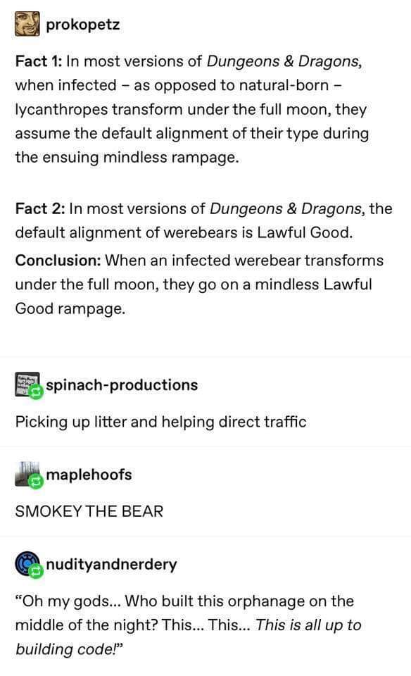 Love me some werebears : r/dndmemes