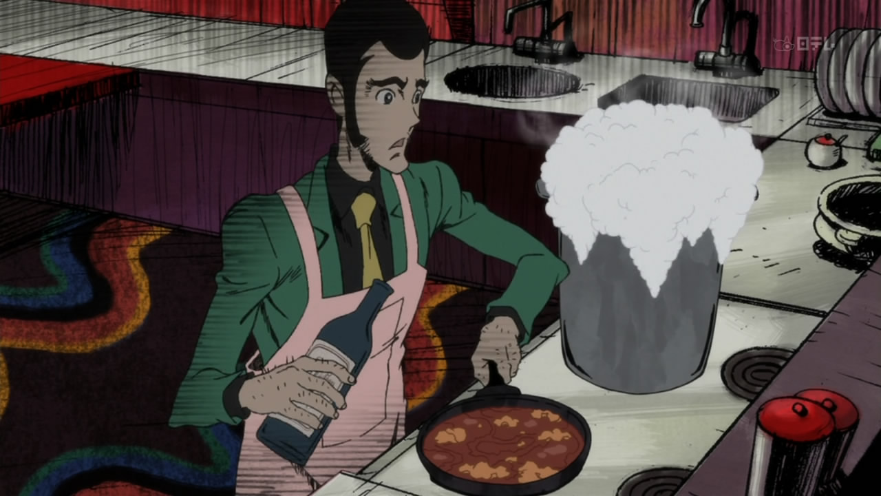 lupin_the_third_mine_fujiko_to_iu_onna-08-lupin-cooking-apron-wine-boiling_over-pots-pan-stove.jpg